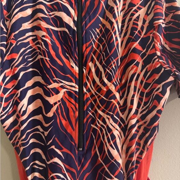 Icon Swim Orange and Red Asymmetrical Cut Out Swimsuit - Picture 4 of 8